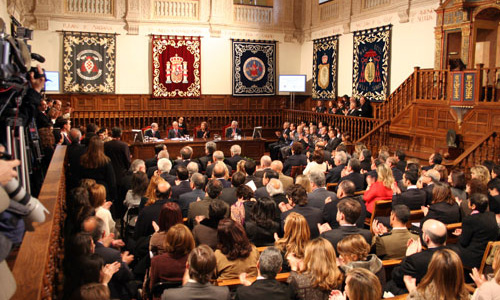 Salón de actos de la Universidad de Alcalá durante el acto de entrega de la III Edición del Premio de DDHH Rey de España