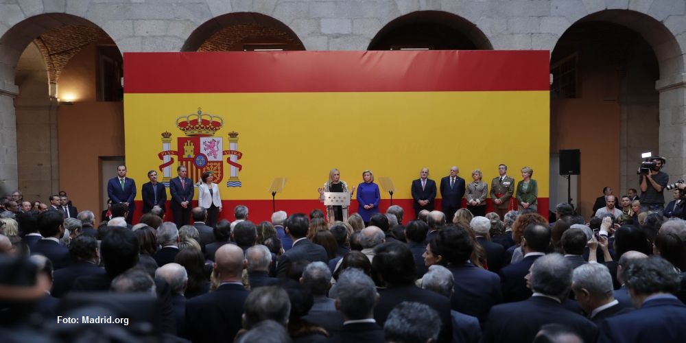 Cristina Cifuentes durante su discurso en los actos conmemorativos de la Constitución