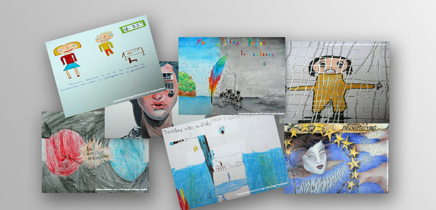 collage con dibujos ganadores concurso 2017