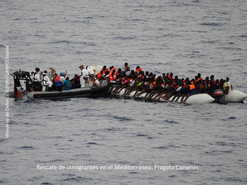 Rescate de inmigrantes en el Mediterráneo, Fragata canarias