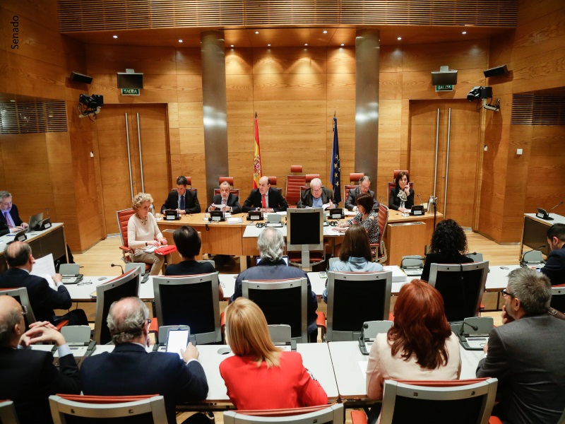 Defensor del Pueblo (e.f.), Francisco Fernández Marugán, compareciendo ante la Comisión Mixta en el Senado ante Comisión Mixta