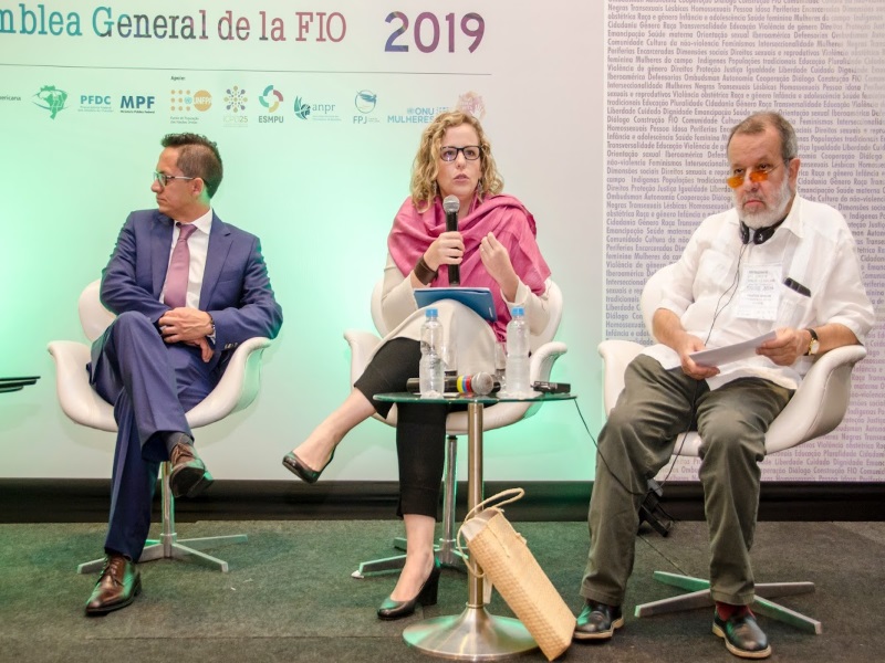 El Defensor del Pueblo (e.f.), Francisco Fernández Marugán, en la Asamblea General de la FIO 2019.