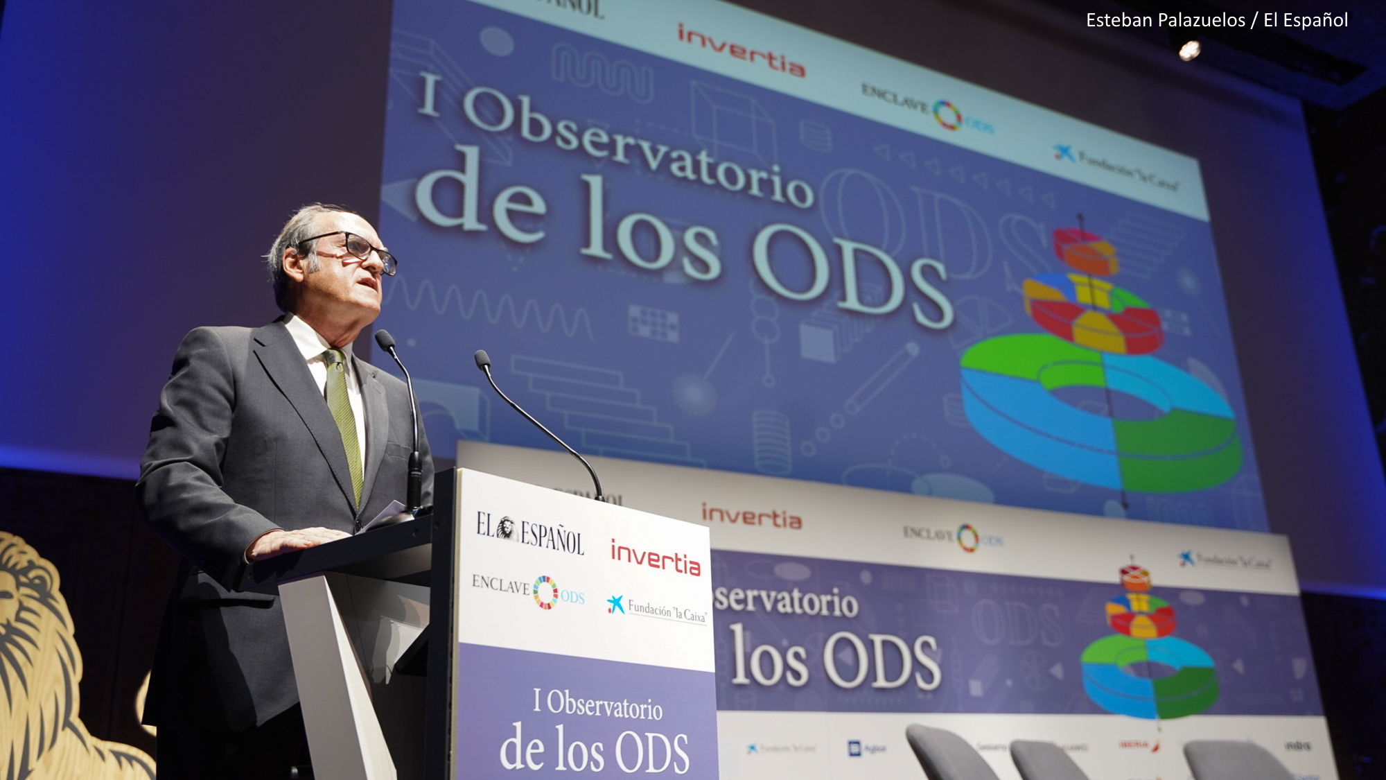 El Defensor del Pueblo, Ángel Gabilondo, duranta su intervención en el I Observatorio de los Objetivos de Desarrollo Sostenible