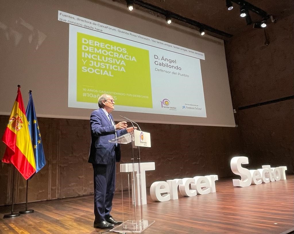 El Defensor del Pueblo, Ángel Gabilondo, interviene en el acto conmemorativo del 10º aniversario de la Plataforma del Tercer Sector