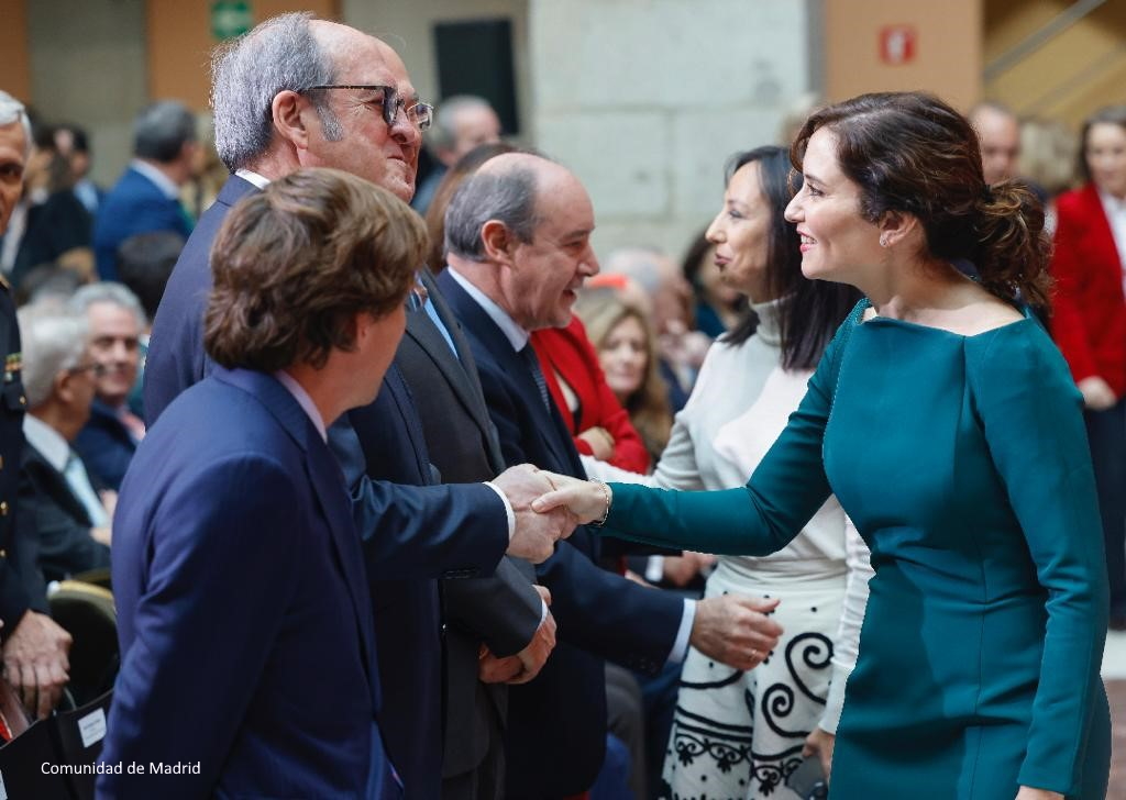 la presidenta de la Comunidad de Madrid, Isabel Díaz Ayuso, y la delegada del Gobierno en Madrid, Mercedes González, el alcalde de Madrid, José Luis Martínez-Almeida