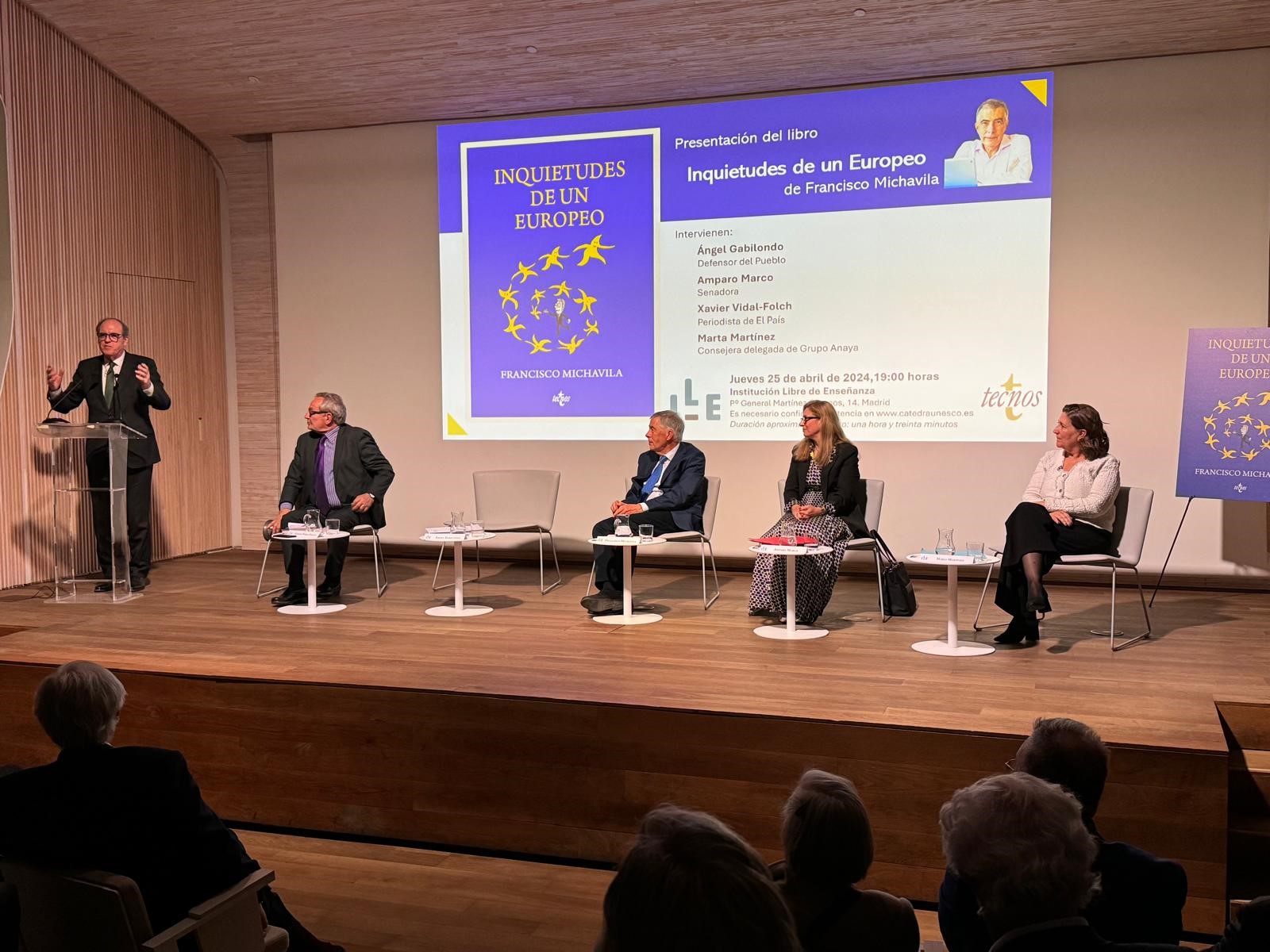 Ángel Gabilondo presenta el libro ‘Inquietudes de un europeo’, de Francisco Michavila