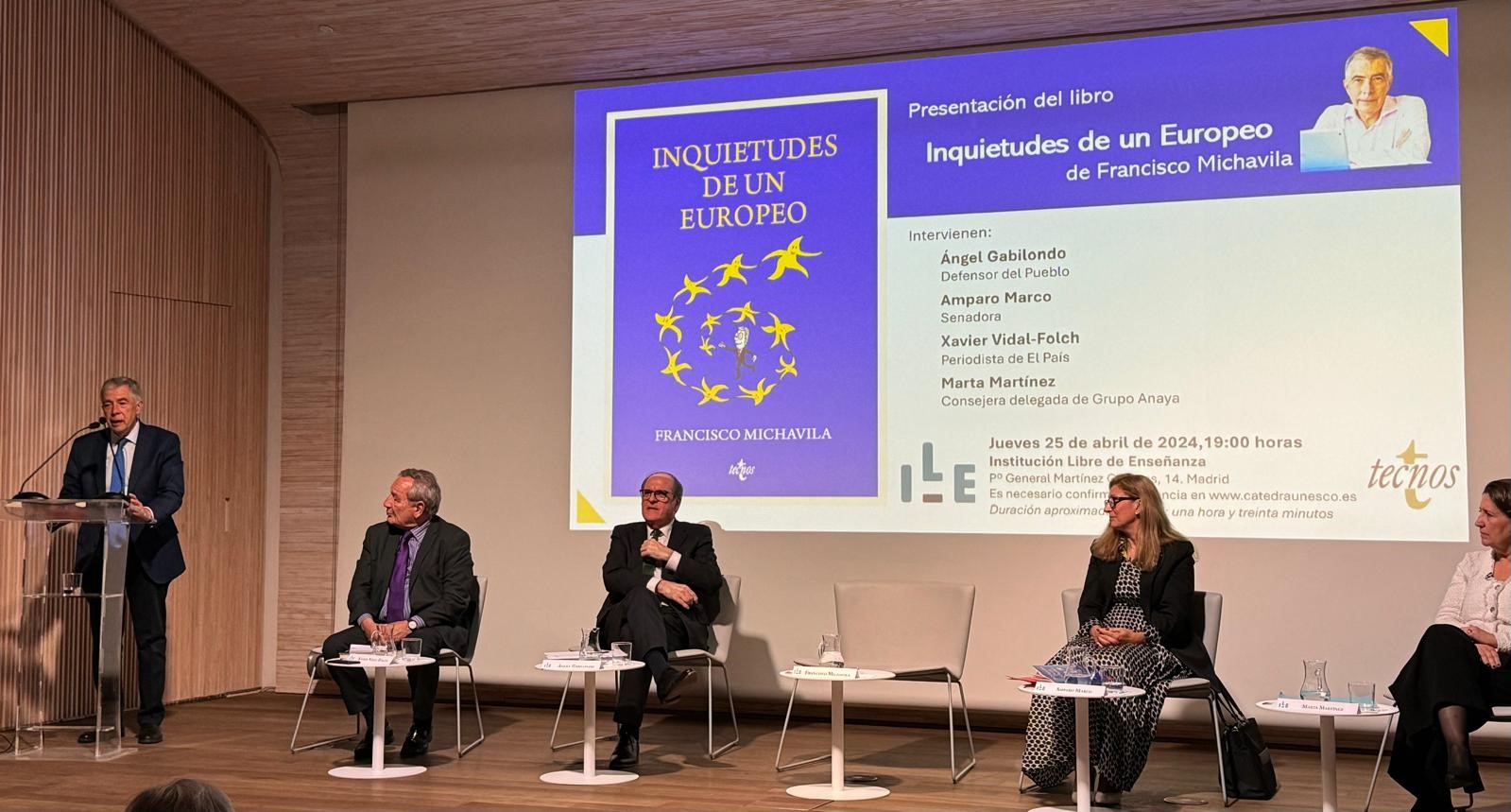 Ángel Gabilondo presenta el libro ‘Inquietudes de un europeo’, de Francisco Michavila