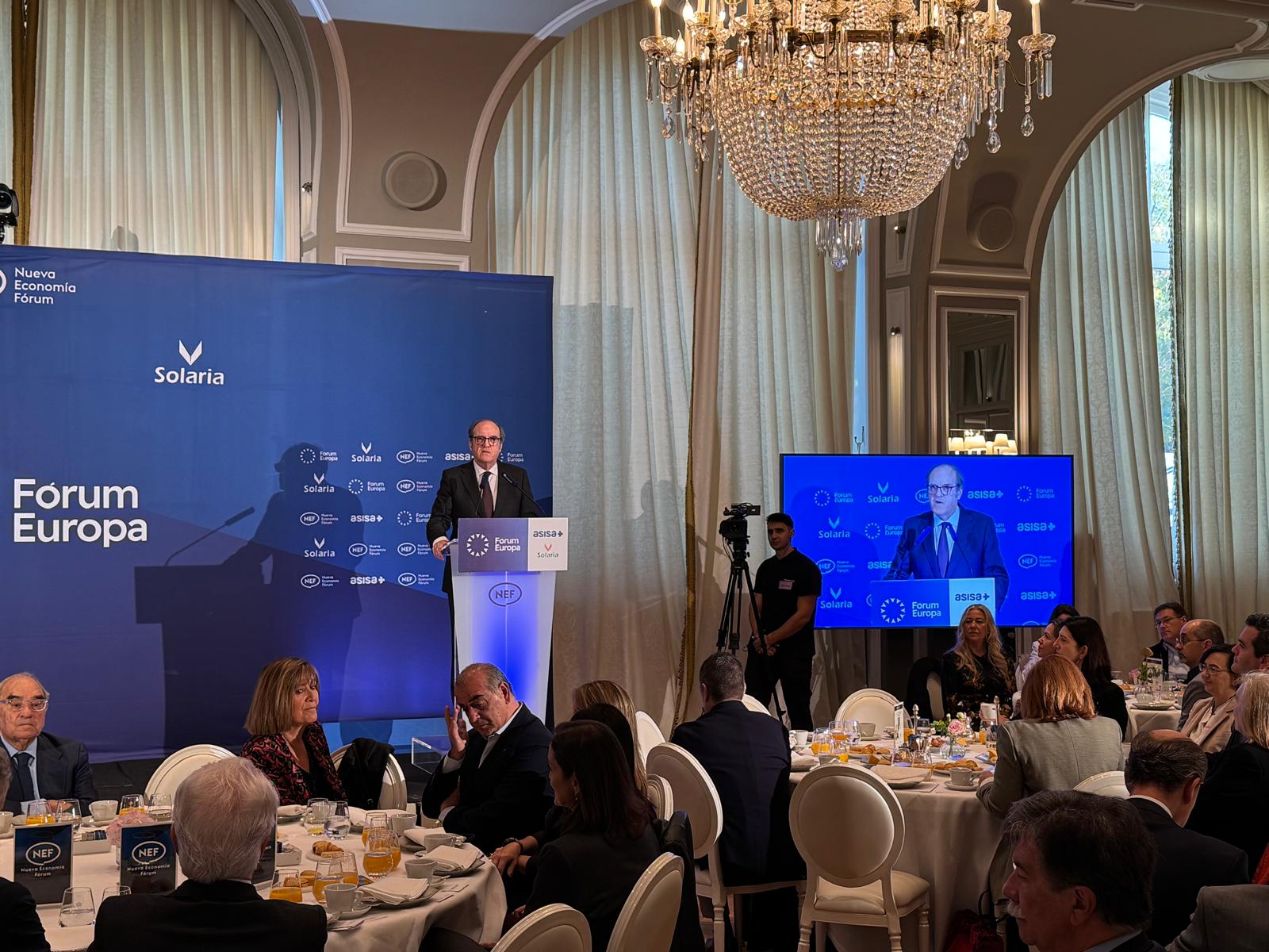 Intervención del Defensor del Pueblo en los desayunos informativos de Nueva Economía Fórum