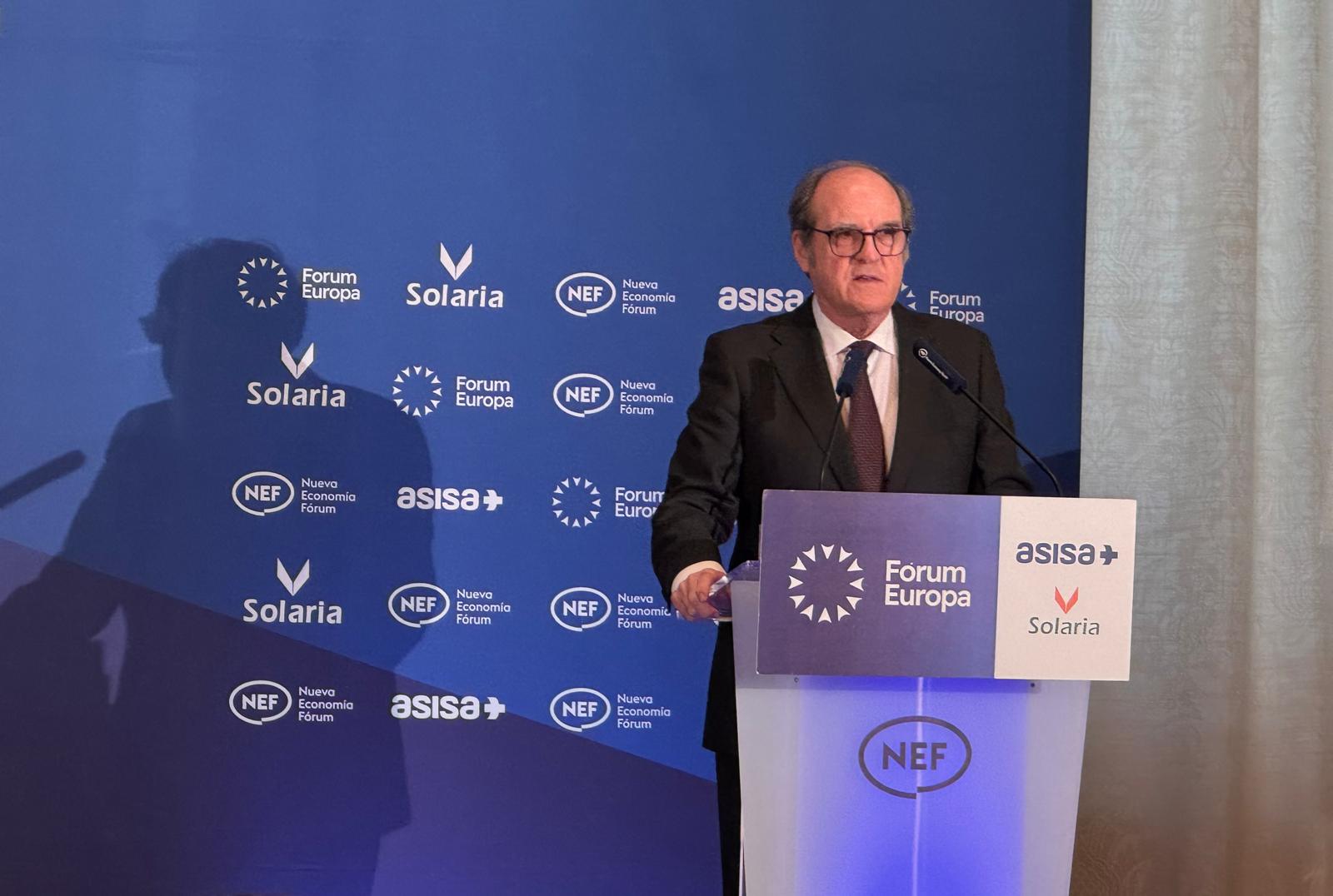 Intervención del Defensor del Pueblo en los desayunos informativos de Nueva Economía Fórum