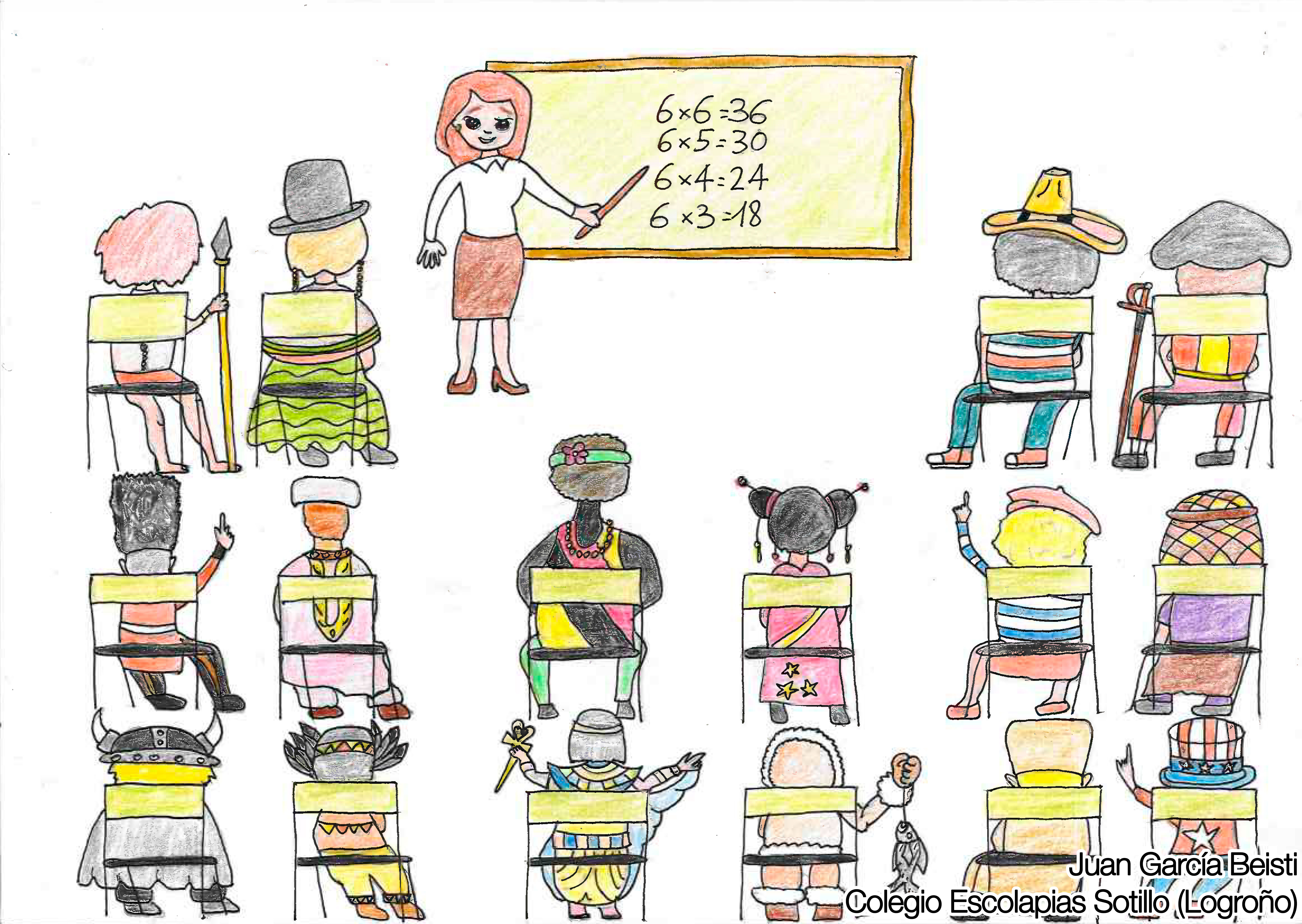 Uno de los dibujos ganadores en la categoría de educación secundaria
