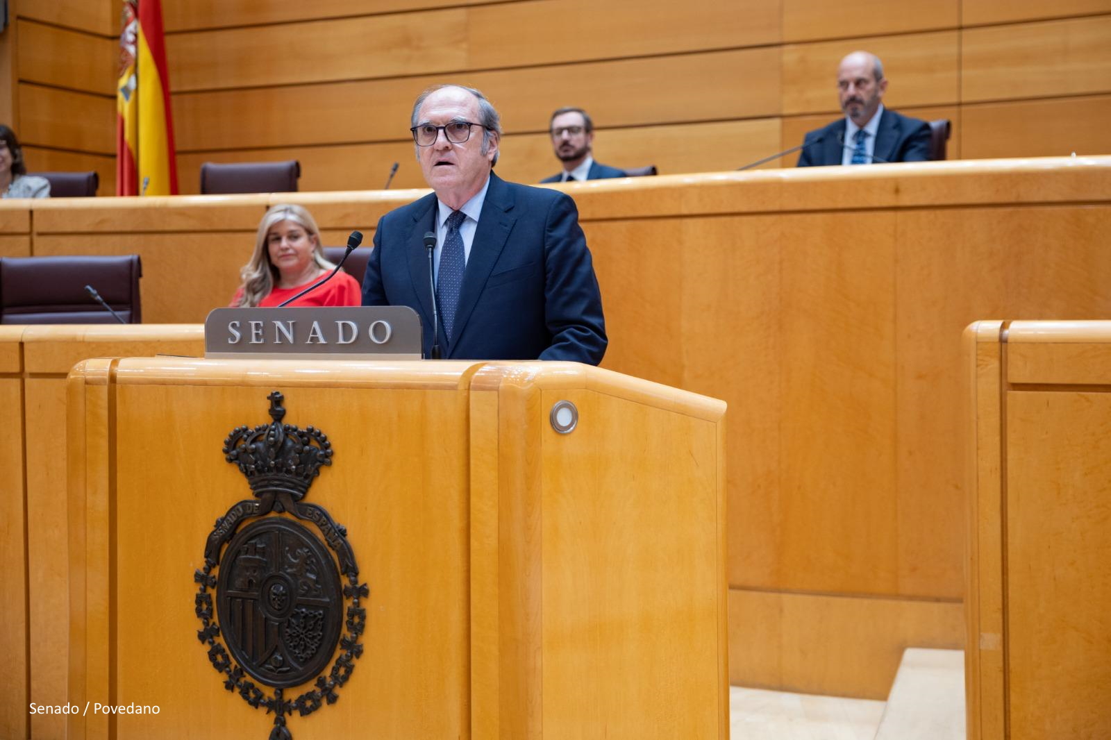 El Defensor del Pueblo, Ángel Gabilondo, comparece en el Pleno del Senado para presentar el Informe anual 2024